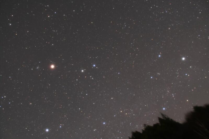 左から「火星」「ふたご座」「ぎょしゃ座」