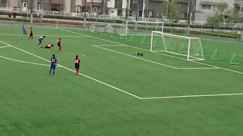 後半、得点の瞬間。試合前には「ハットトリックを取る」と言い、見事達成